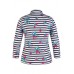 Rabe - 53-113353 Polo wit blauw streep met bloemen.